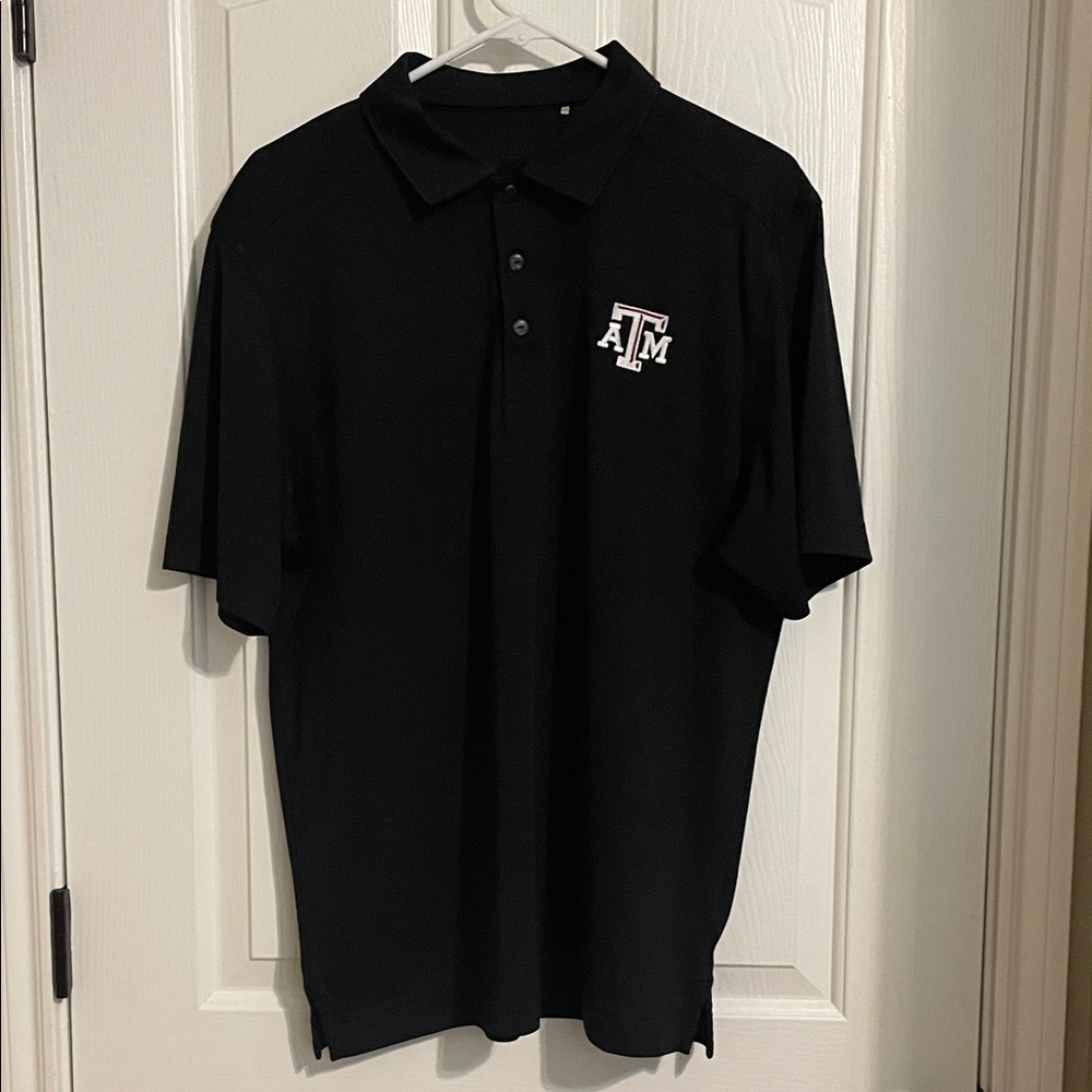 Texas A&M Black Polo Shirt with Embroidered Logo